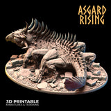 3D Printed Asgard Rising King of Serpents - Basilisk 32mm D&D - Charming Terrain