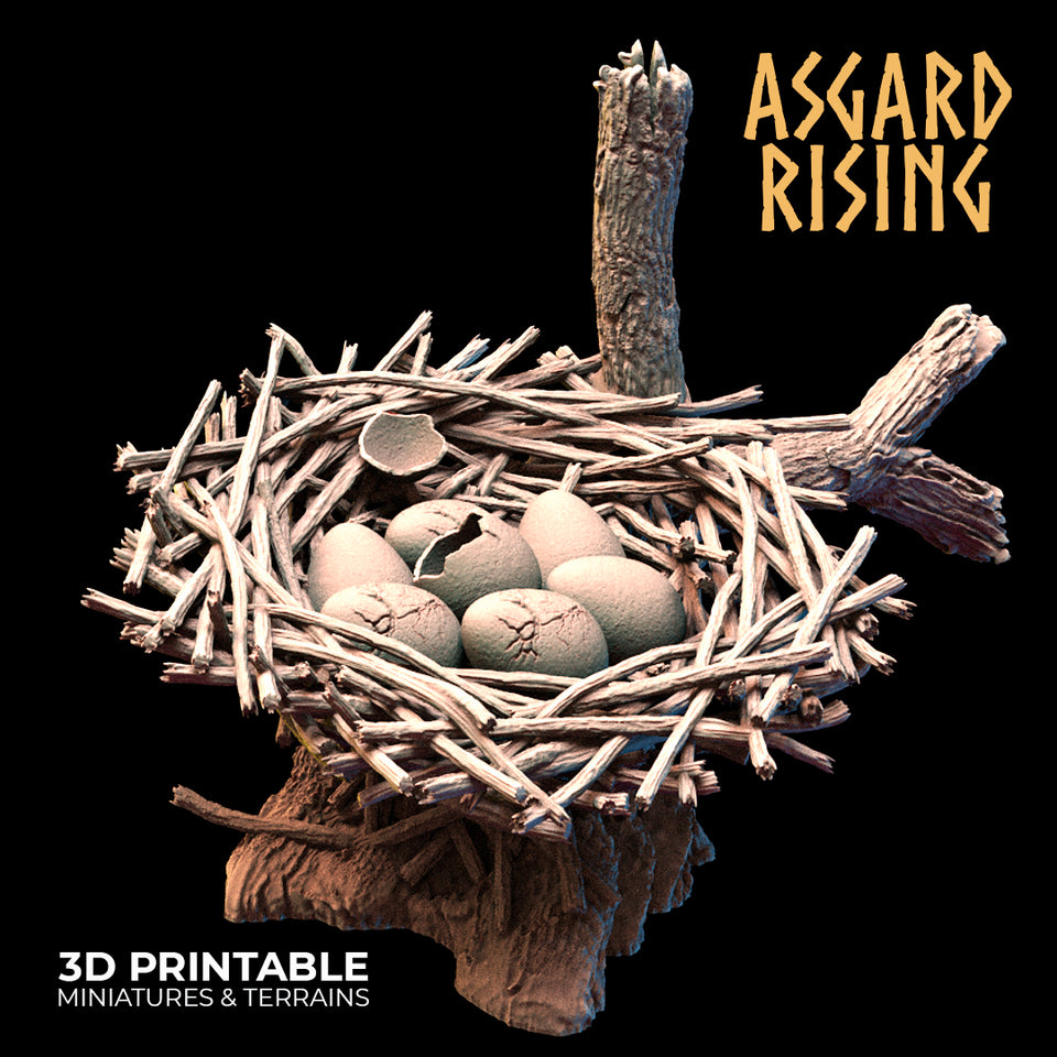 3D Printed Asgard Rising Griffin Nest Set - 32mm D&D - Charming Terrain
