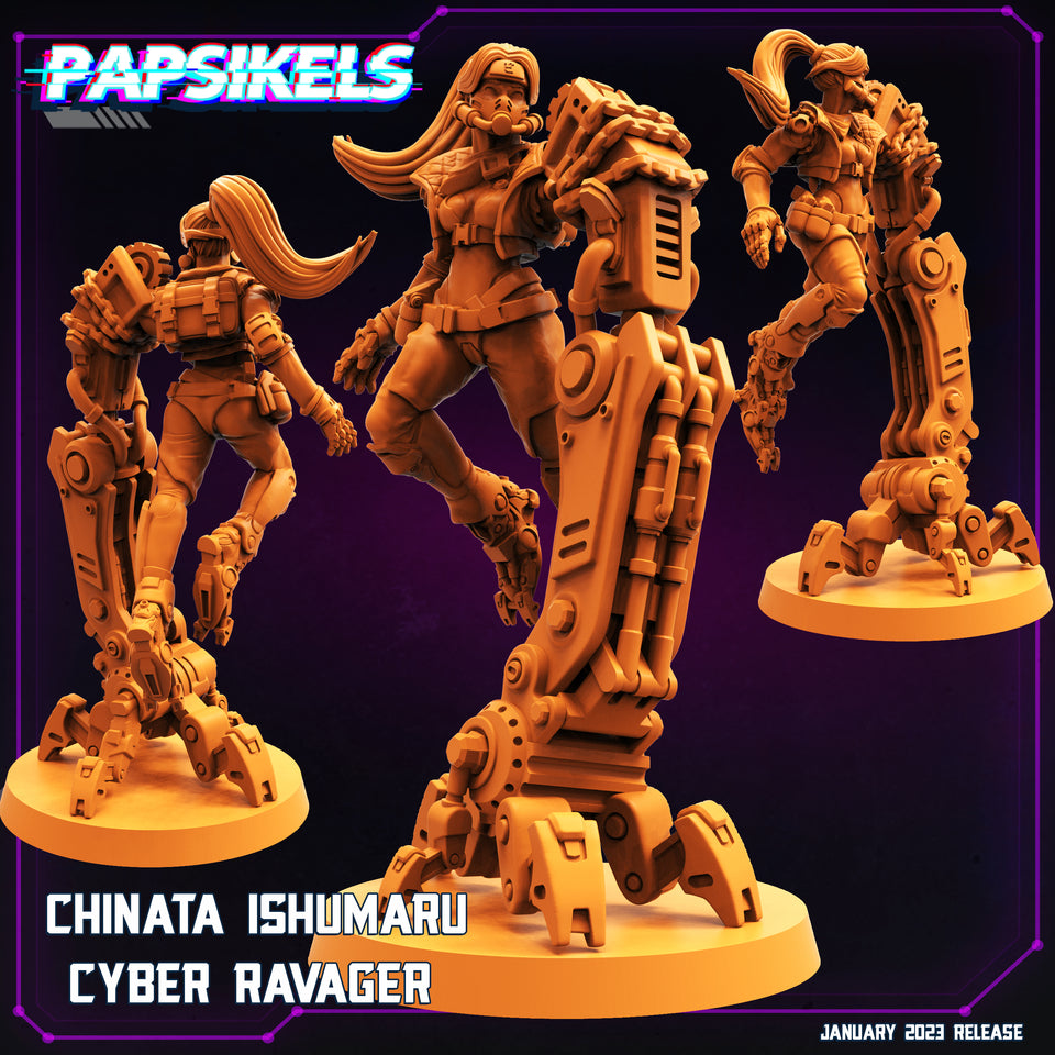 3D Printed Papsikels Cyberpunk Sci-Fi Chinata Ishumaru Cyber Ravager 28mm 32mm