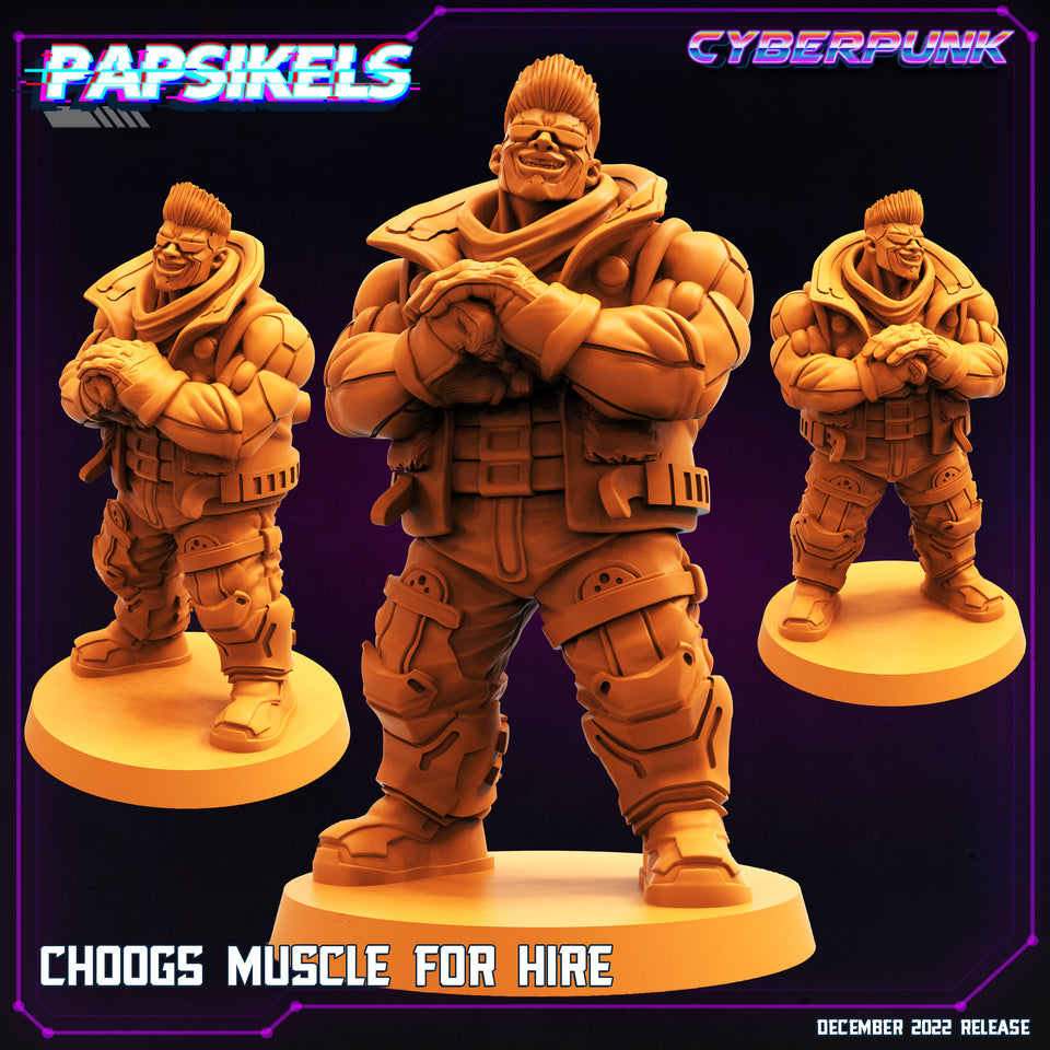 3D Printed Papsikels Cyberpunk Sci-Fi Choogs Muscle For Hire - 28mm 32mm