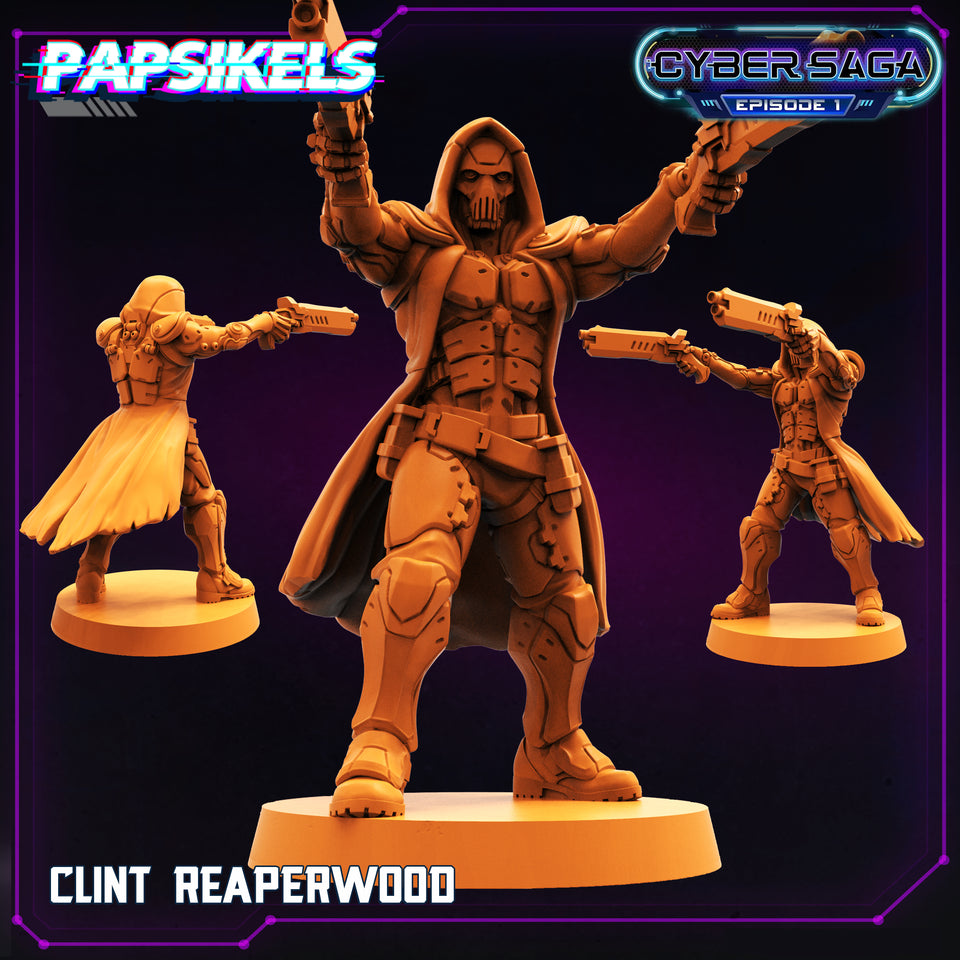3D Printed Papsikels Cyberpunk Sci-Fi Clint Reaperwood Cyber Saga - 28mm 32mm