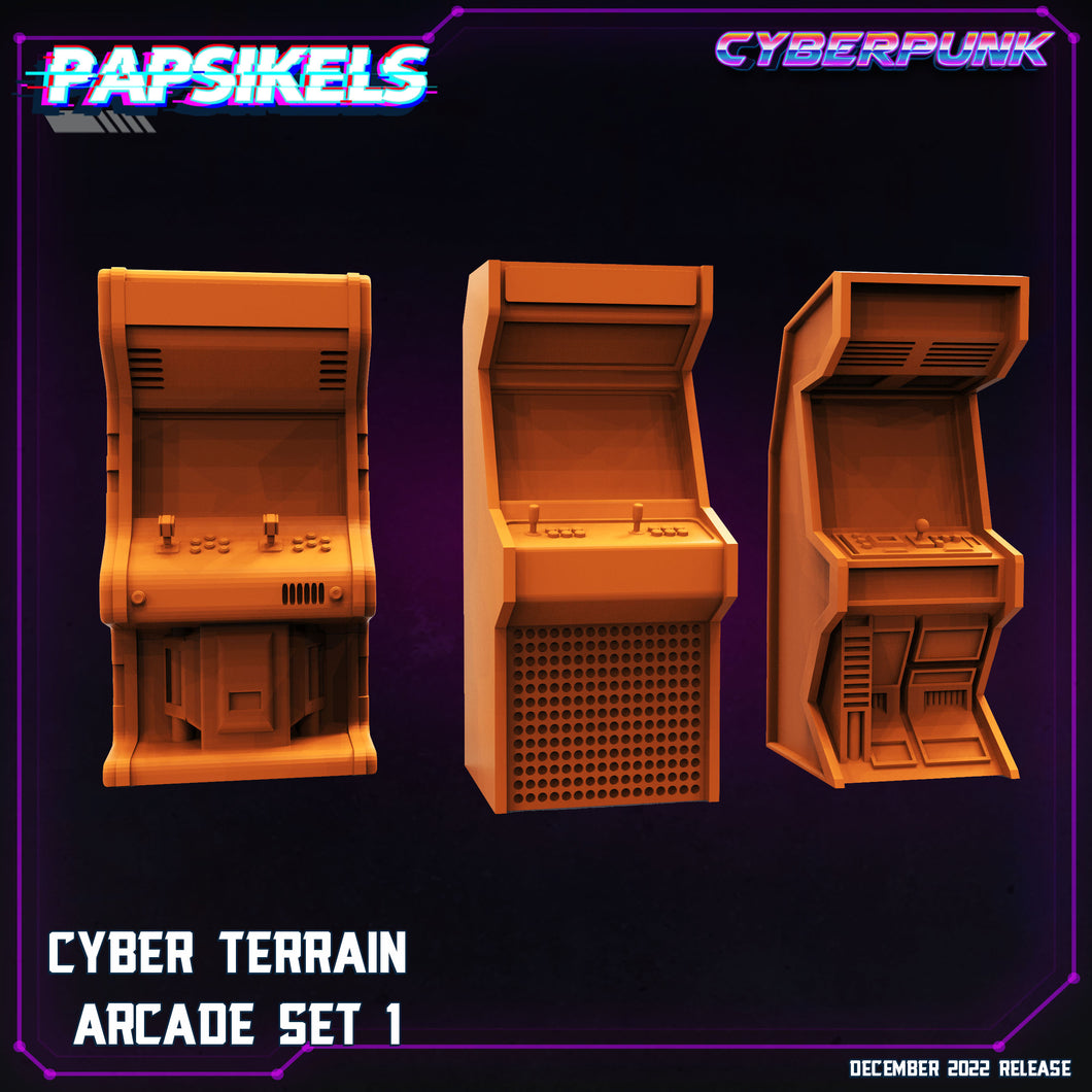 3D Printed Papsikels Cyberpunk Sci-Fi Cyber Arcades Set 1 - 28mm 32mm