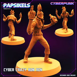 3D Printed Papsikels Cyberpunk Sci-Fi Cyber Crazy Ronron - 28mm 32mm