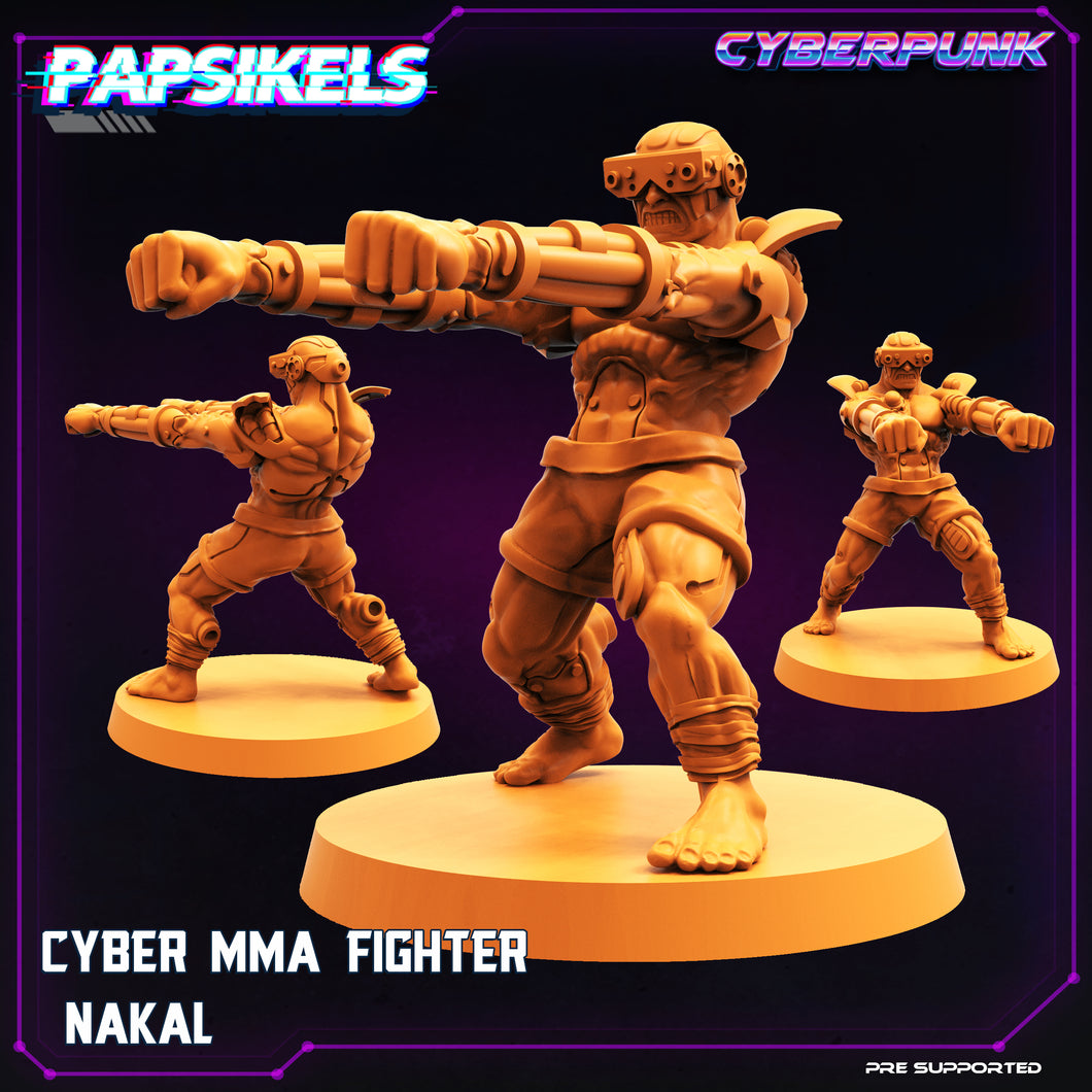 3D Printed Papsikels Cyberpunk Sci-Fi Cyber Mma Fighter Nakal - 28mm 32mm