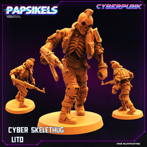 3D Printed Papsikels Cyberpunk Sci-Fi Cyber Skelethug Set - 28mm 32mm