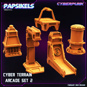 3D Printed Papsikels Cyberpunk Sci-Fi - Cyber Arcades Set 2 - 28mm 32mm