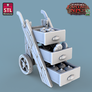 3D Printed STL Miniatures Candy Seller Set Fantasy NPC 2 | 28 - 32mm War Gaming D&D