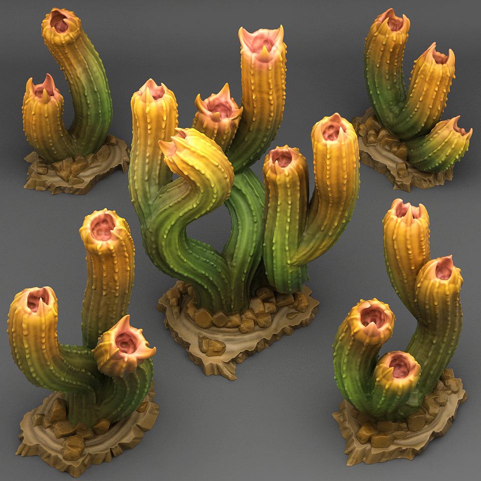 3D Printed Fantastic Plants and Rocks Carnivorous Cactus  28mm - 32mm D&D Wargaming