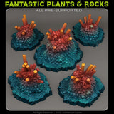 3D Printed Fantastic Plants and Rocks Cave Blazing Crystals 28mm - 32mm D&D Wargaming