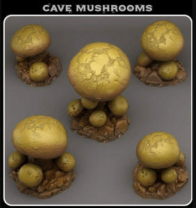 3D Printed Fantastic Plants and Rocks Cave Mushrooms 28mm - 32mm D&D Wargaming