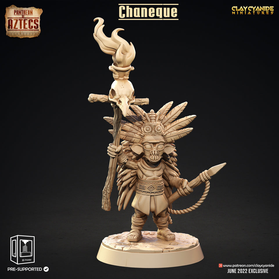 3D Printed Clay Cyanide Chaneque Set Pantheon of Aztecs Ragnarok D&D