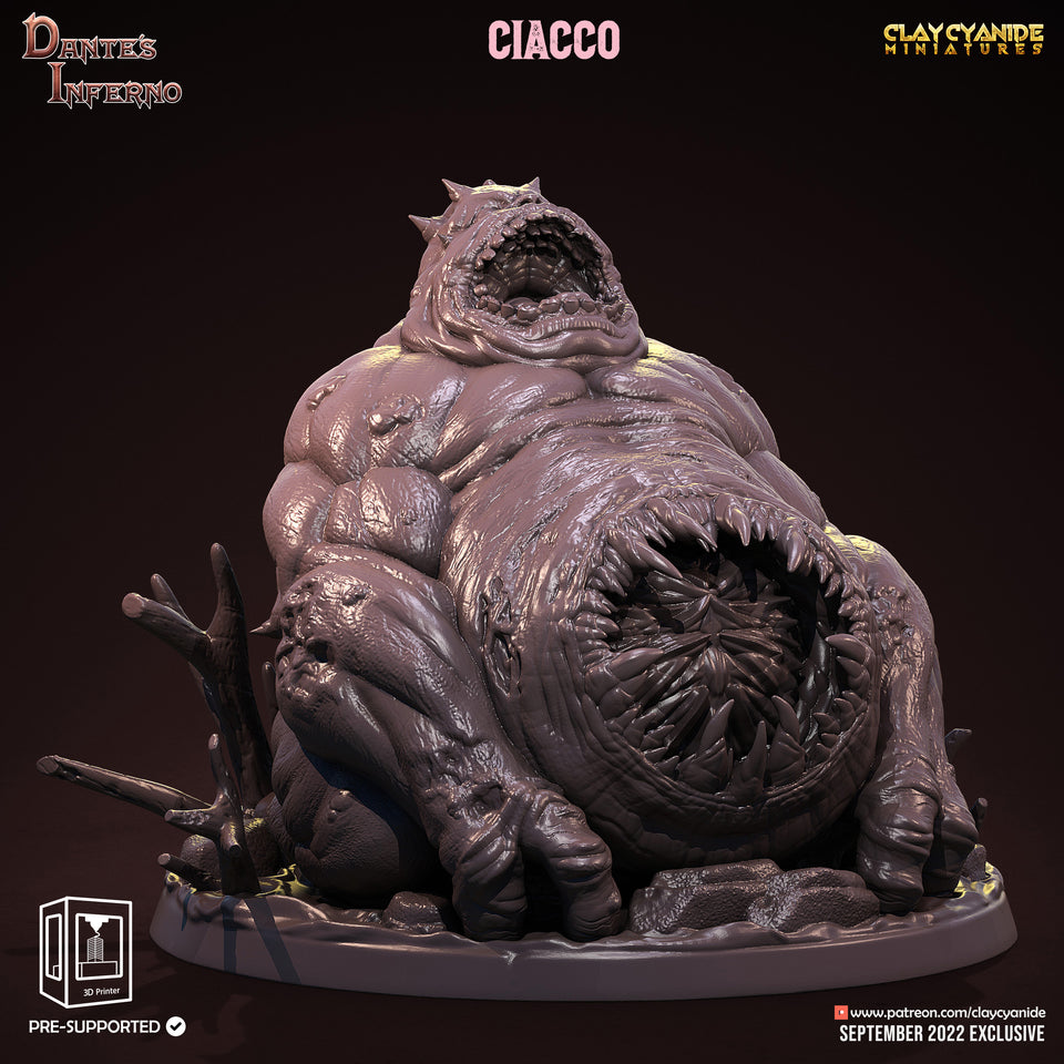 3D Printed Clay Cyanide Ciacco Dante's Inferno 28mm-32mm Ragnarok D&D