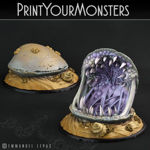 3D Printed Print Your Monsters Giants Clams Lurkers of the Deep 28mm - 32mm D&D Wargaming
