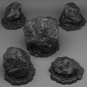3D Printed Fantastic Plants and Rocks Crashed Asteroids 28mm - 32mm D&D Wargaming