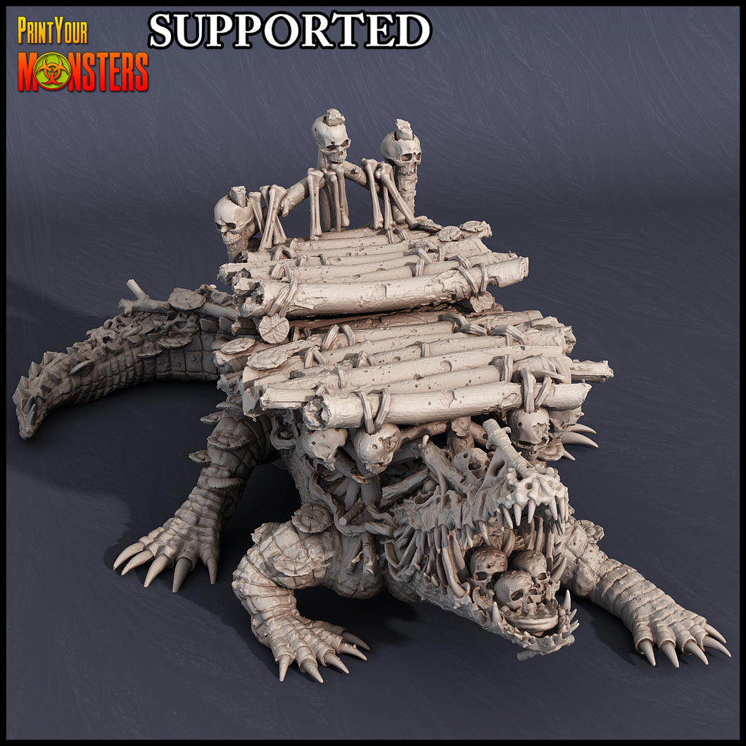 3D Printed Print Your Monsters Swamp Crocodile Alligator Swamp Invasion 28mm - 32mm D&D Wargaming