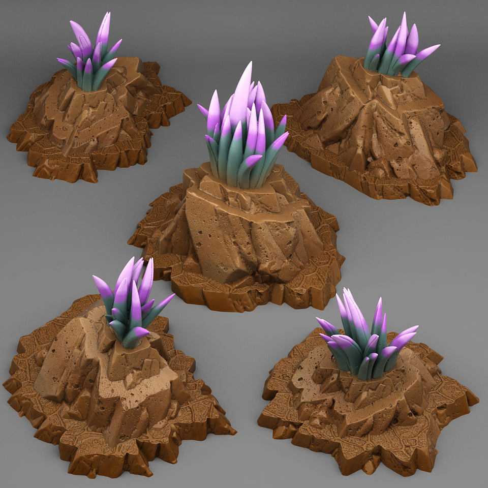 3D Printed Fantastic Plants and Rocks Crown-of-the-Desert Yucca 28mm - 32mm D&D Wargaming