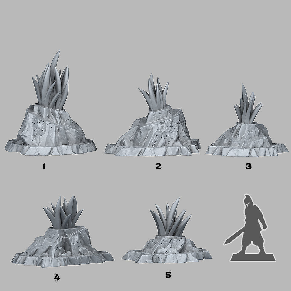 3D Printed Fantastic Plants and Rocks Crown-of-the-Desert Yucca 28mm - 32mm D&D Wargaming