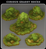 3D Printed Fantastic Plants and Rocks Curious Grassy Rocks 28mm - 32mm D&D Wargaming