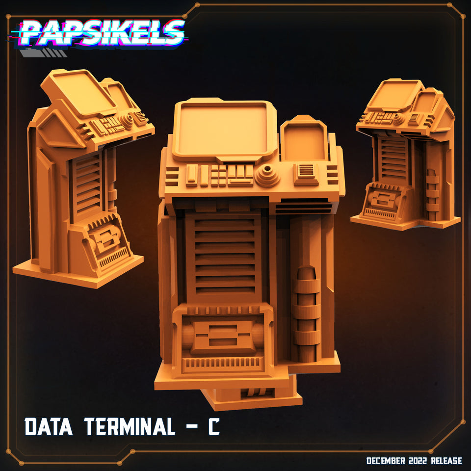 3D Printed Papsikels Cyberpunk Sci-Fi Data Terminal Set 1 - 28mm 32mm