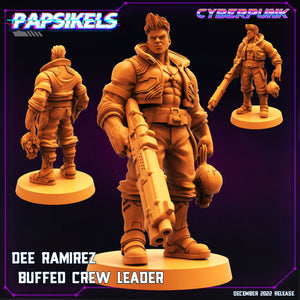 3D Printed Papsikels Cyberpunk Sci-Fi Dee Ramirez Buffed Crew Leader- 28mm 32mm