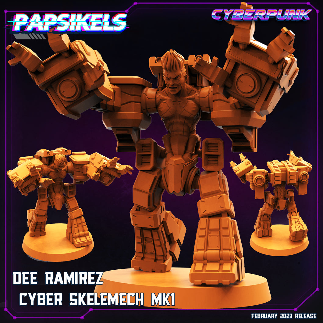 3D Printed Papsikels Cyberpunk  Sci-Fi - Dee Ramirez Cyber Skelemech - 28mm 32mm