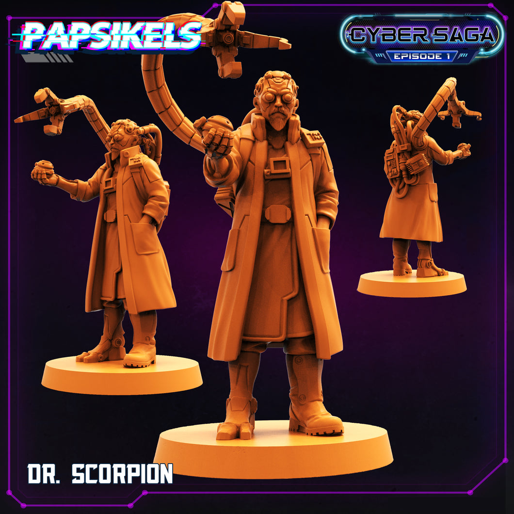 3D Printed Papsikels Cyberpunk Sci-Fi Dr. Scorpion Cyber Saga - 28mm 32mm