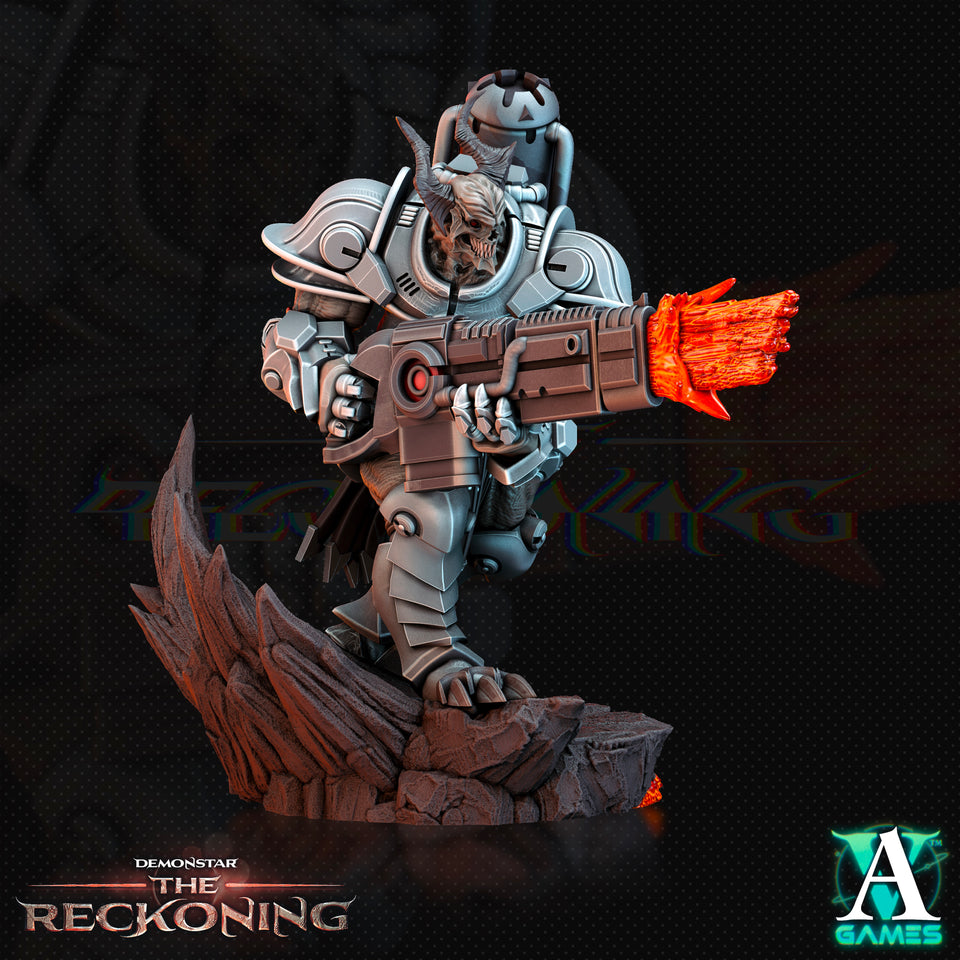 3D Printed Archvillain Games Armari Heavy Infantry Demonstar - The Reckoning 28 32mm D&D