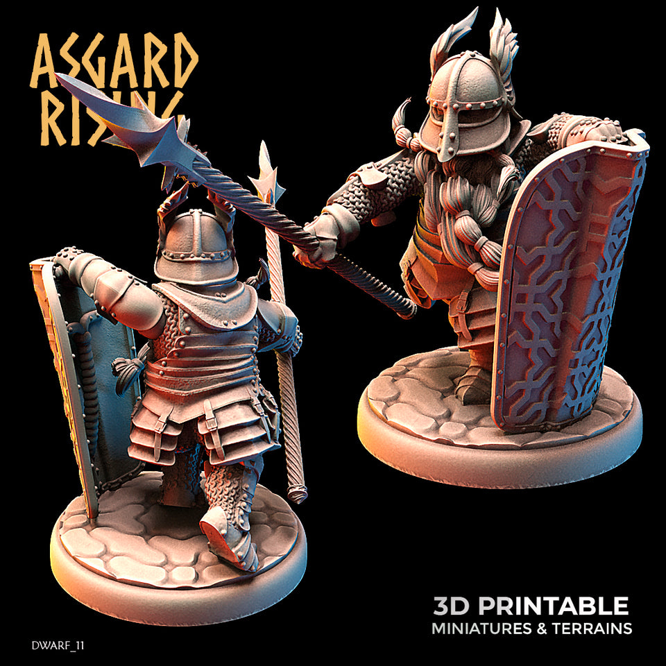 3D Printed Asgard Rising Dwarf Full Plate Shield and Banner Set 28mm - 32mm
