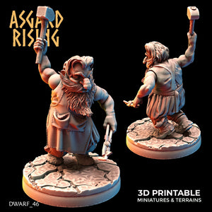 3D Printed Asgard Rising Dwarf Artisan Worker Set 28mm - 32mm