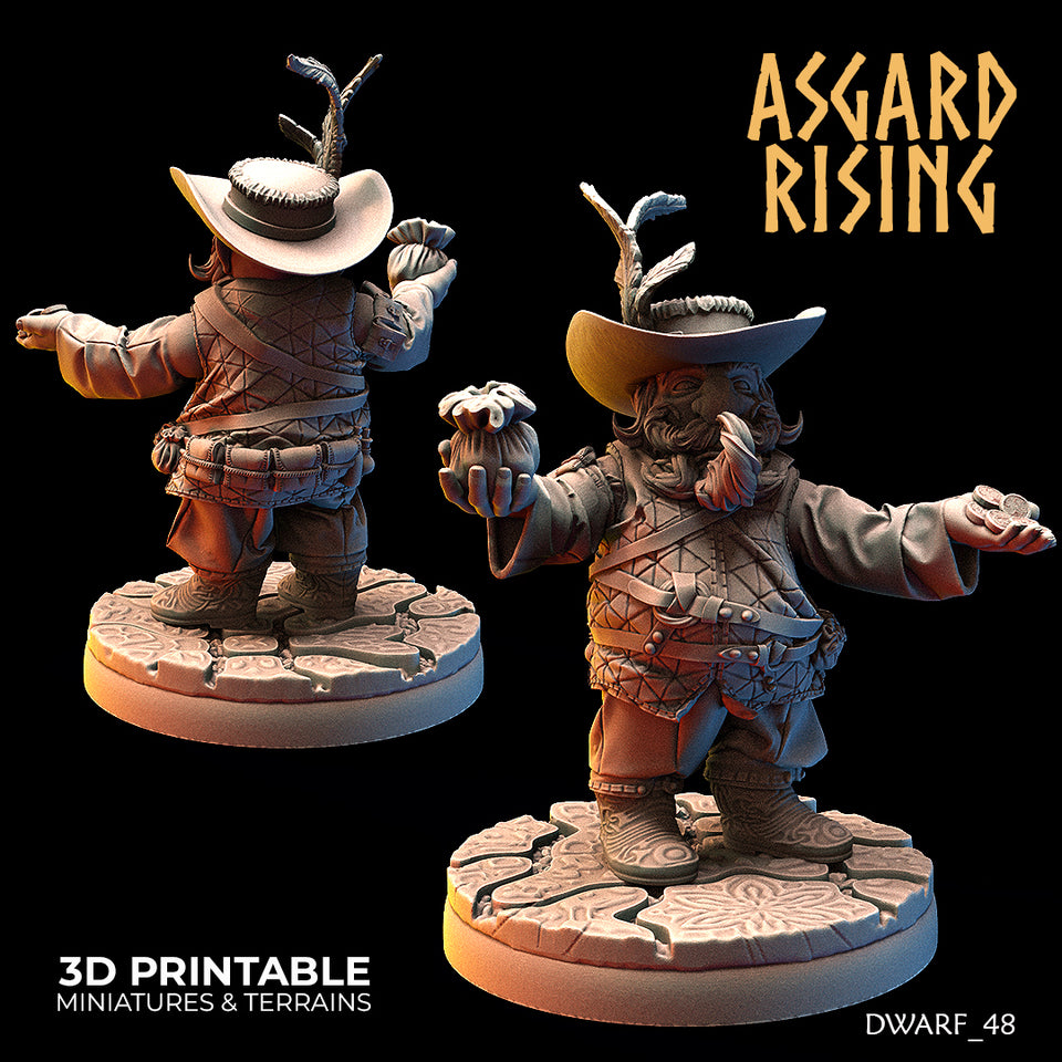 3D Printed Asgard Rising Male Dwarven Townsfolk Modular Set 28mm - 32mm