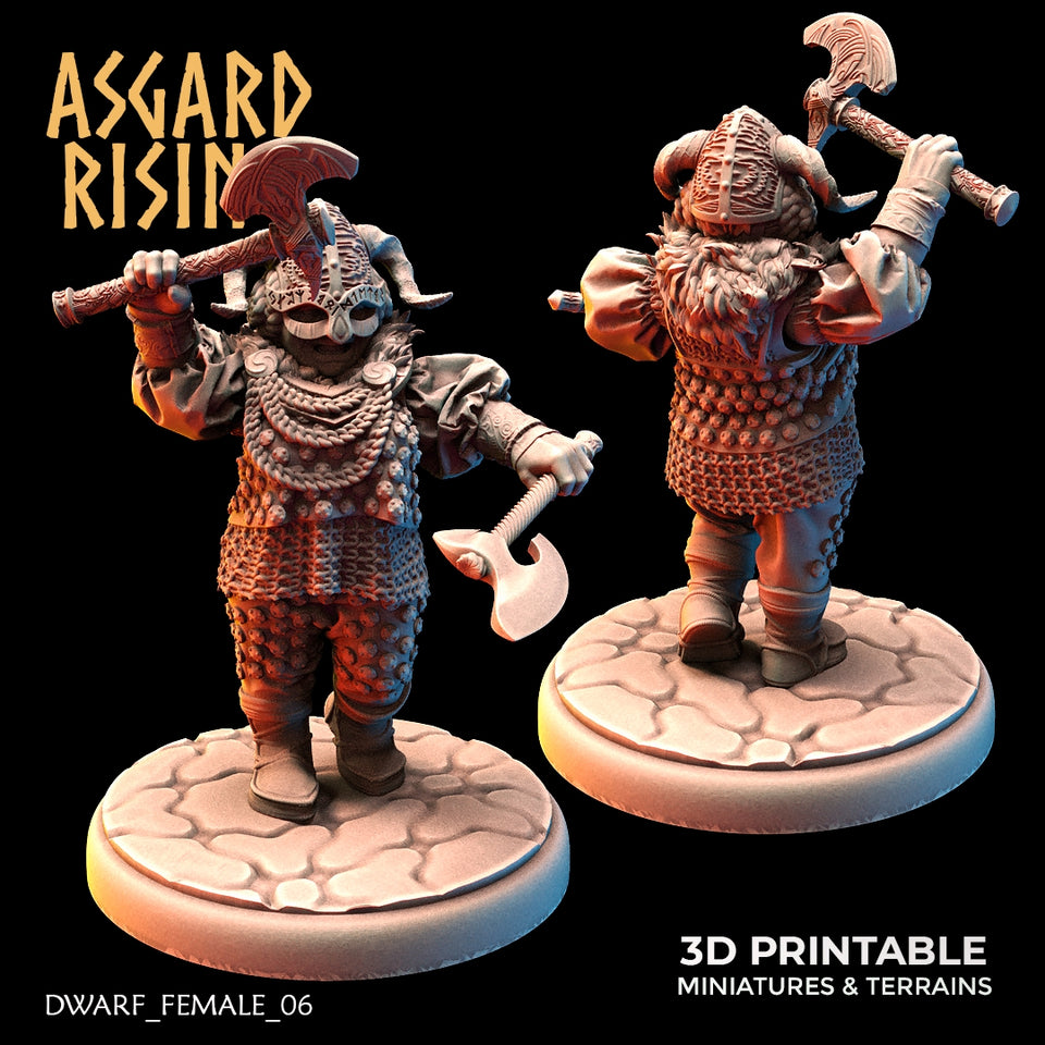 3D Printed Asgard Rising Dwarven Shield-Maidens Set 28mm - 32mm
