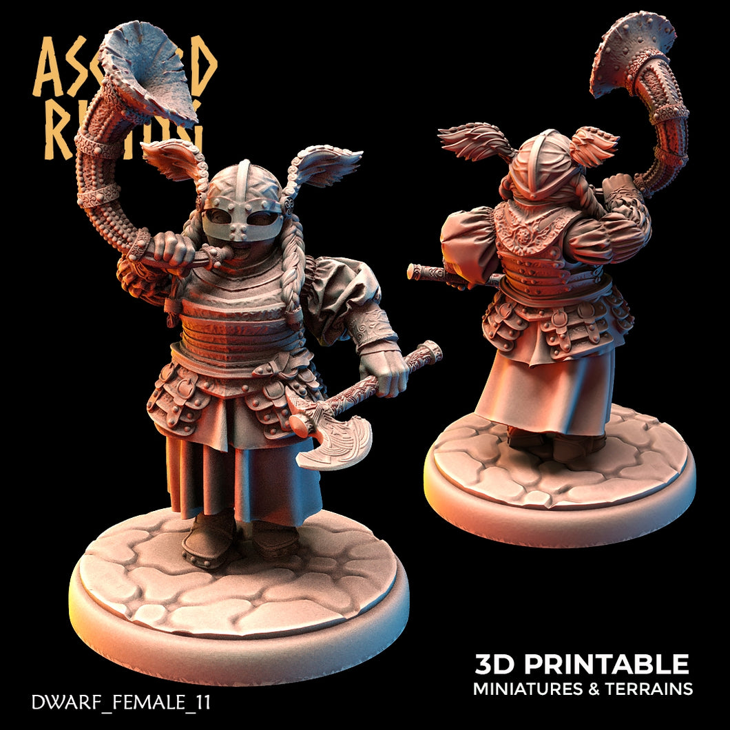 3D Printed Asgard Rising Dwarven Shield-Maiden Horn Blower 28mm - 32mm