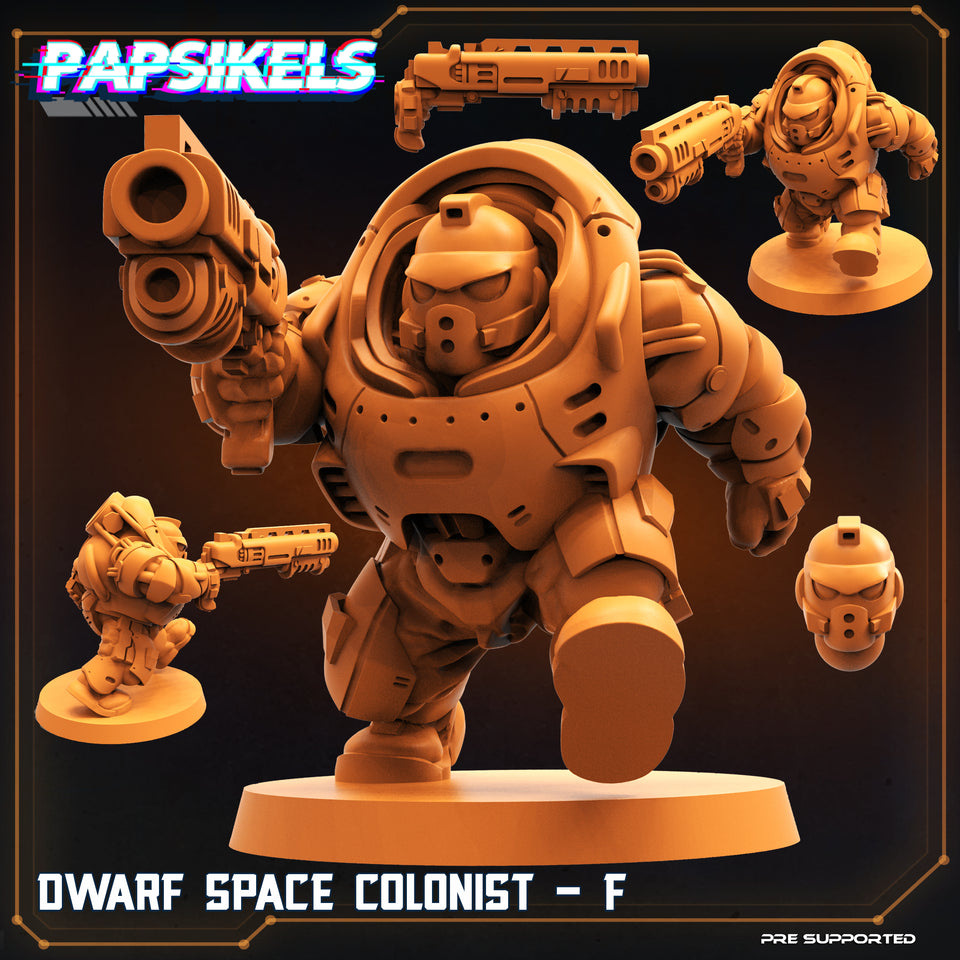 3D Printed Papsikels Cyberpunk Sci-Fi Dwarf Space Colonist Marines Set  - 28mm 32mm