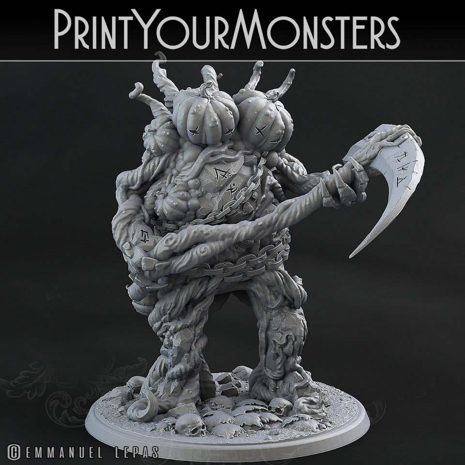 3D Printed Print Your Monsters Dangerous Conjoined Twins Pumpkin Attack Pack II 28mm - 32mm D&D Wargaming