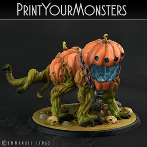 3D Printed Print Your Monsters Dangerous Pumpkin Dog 2 Attack Pack II 28mm - 32mm D&D Wargaming
