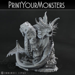 3D Printed Print Your Monsters Death Jester Eel Lurkers of the Deep 28mm - 32mm D&D Wargaming