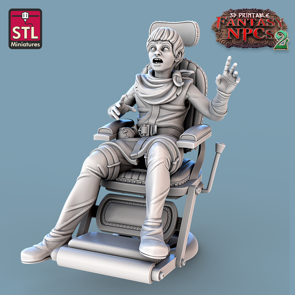 3D Printed STL Miniatures Dentist Set Fantasy NPC 2 | 28 - 32mm War Gaming D&D