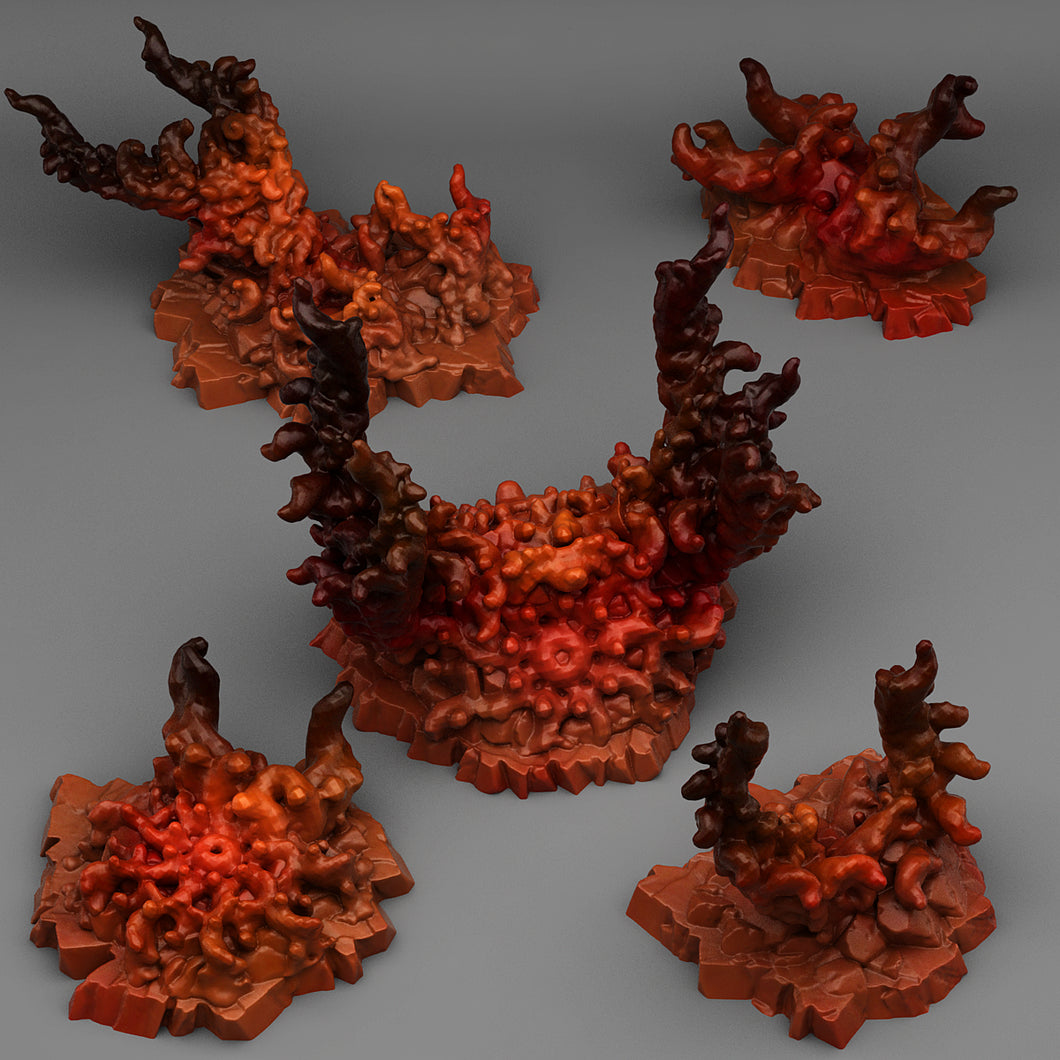 3D Printed Fantastic Plants and Rocks Devil Aberration Stones 28mm - 32mm D&D Wargaming