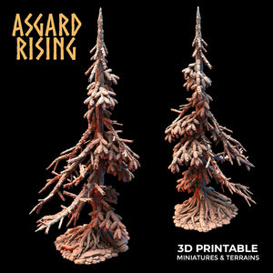 3D Printed Asgard Rising Dry Conifers Spruce Modular Forest Set 28mm 32mm D&D - Charming Terrain