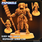 3D Printed Papsikels Cyberpunk Elder Skull Hunter Respirador Sergio Clan - 28mm 32mm