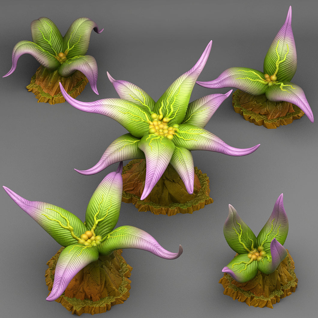 3D Printed Fantastic Plants and Rocks Elegant Poisonous Plants 28mm - 32mm D&D Wargaming