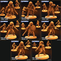 3D Printed Papsikels Cyberpunk Sci-Fi Feral Vixen Skull Hunter Set - 28mm 32mm