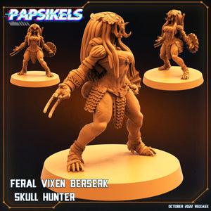 3D Printed Papsikels Cyberpunk Sci-Fi Feral Vixen Skull Hunter Set - 28mm 32mm