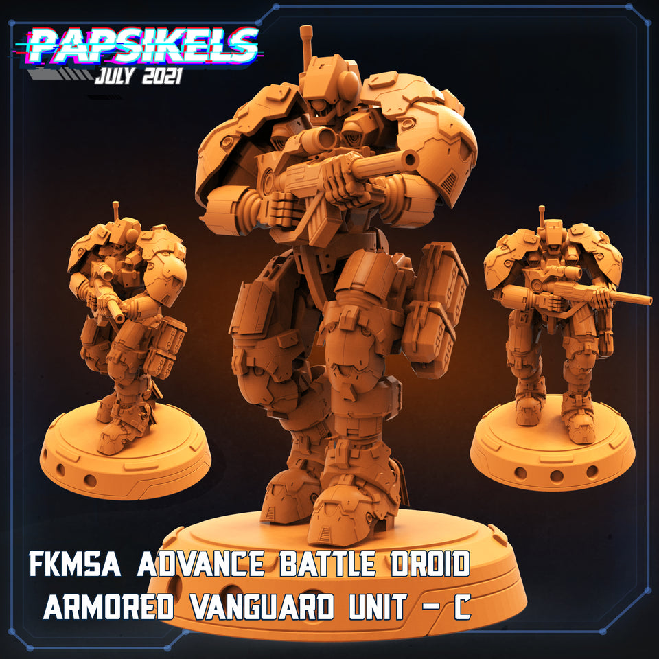 3D Printed Papsikels Sci-Fi Fkmsa Advance Battle Droid Armored Vanguard Unit C1 - 28mm 32mm