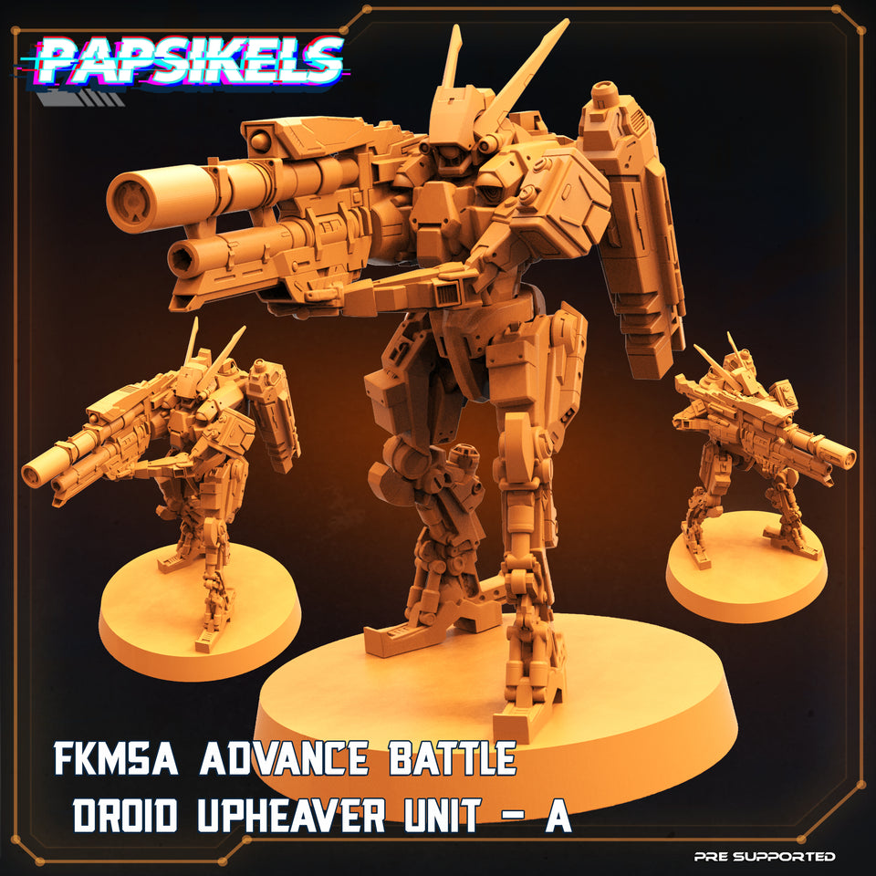 3D Printed Papsikels Cyberpunk Sci-Fi Fkmsa Advance Battle Droid Upheaver Unit A - 28mm 32mm