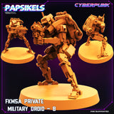 3D Printed Papsikels Cyberpunk Sci-Fi Fkmsa Private Military Droid Set - 28mm 32mm