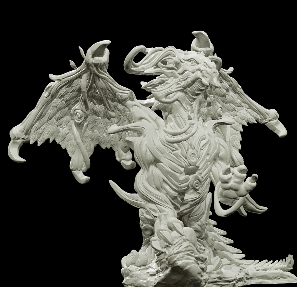 3D Printed Bestiary Vol. 4 Nafarrate - Frukag Forrest Dragon 32mm Ragnarok D&D - Charming Terrain