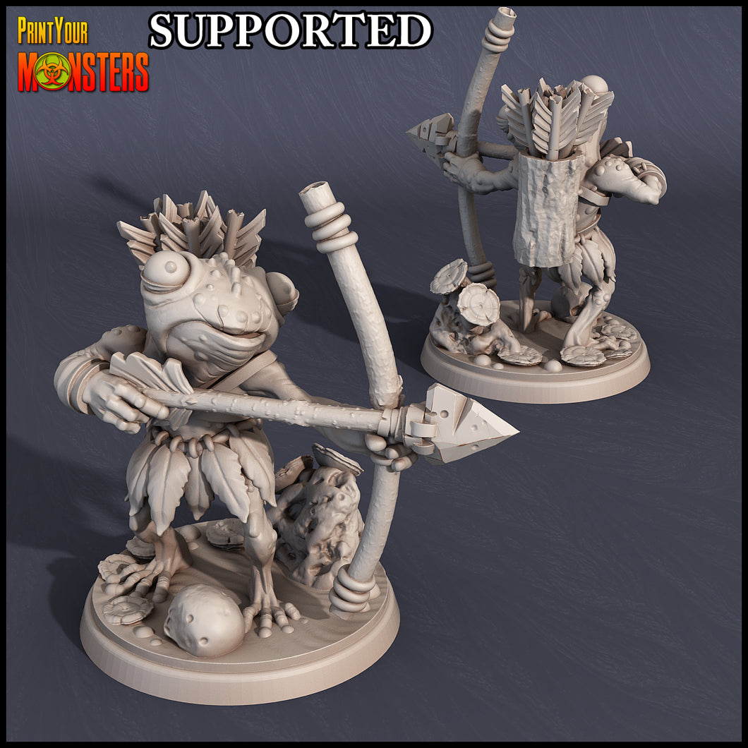 3D Printed Print Your Monsters Frog Bow Warrior Swamp Invasion 28mm - 32mm D&D Wargaming