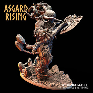 3D Printed Asgard Rising Frost Giant 28mm 32mm D&D