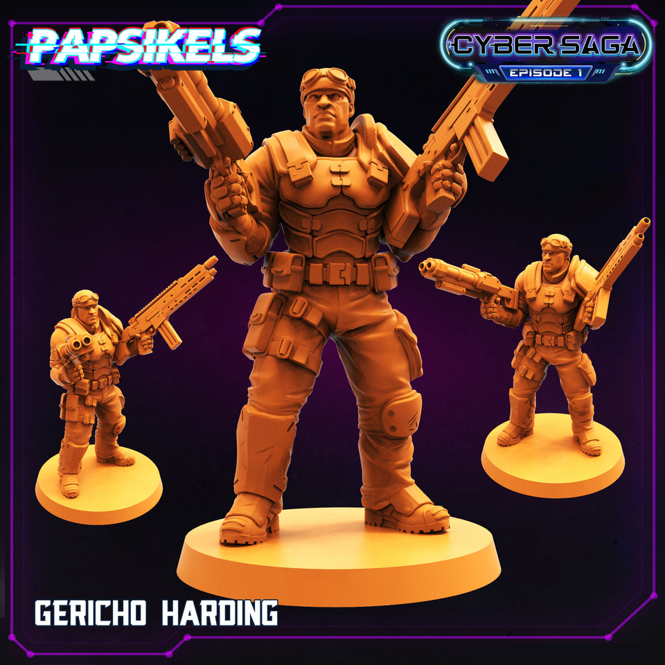 3D Printed Papsikels Cyberpunk Sci-Fi Gericho Harding Cyber Saga - 28mm 32mm